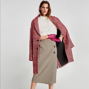 Zara Check Wrap Skirt